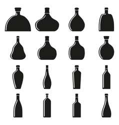 Set of bottles silhouettes vector image