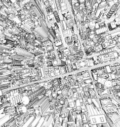 Futuristic city wireframe vector image