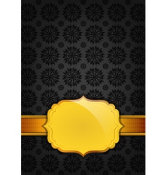 Black abstract texture and golden ribbon vector image