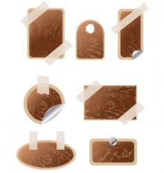 Set of wooden stickers vector image