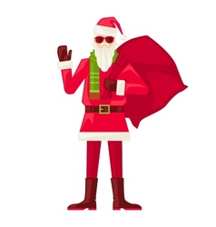 Cartoon Santa Claus in sunglasses isolated vector image