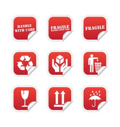 Fragile stickers vector image