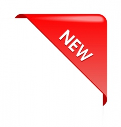 New red corner business ribbon vector image