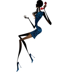 Telephone woman vector image
