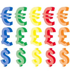 Currency symbols vector image