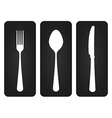 Cutlery Set in Black vector image