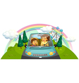 A mother driving the car with her daughter vector image