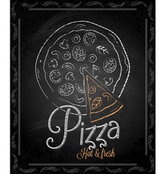 Chalkboard pizza vector image