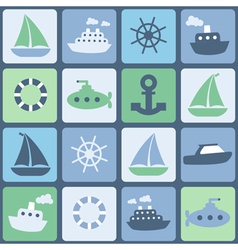 Sea transport Seamless in retro colors vector image