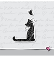 Card with cat vector image