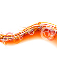 Red wavy background on white vector image