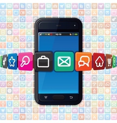 Smartphone with Internet Icons Technology vector image