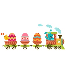 Easter train vector image