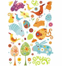 Easter animals set vector image