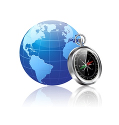 World and compass vector image
