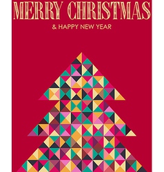 Retro mosaic Christmas pine tree Retro mosaic Christmas pine tree vector image