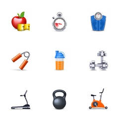 Fitness icons vector image