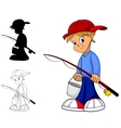 Kid fishing Kid fishing vector image