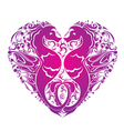 A heart is made of Couple of seahorses vector image
