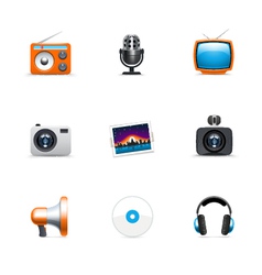 Media icons vector image