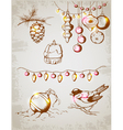 Christmas decoration retro vector image