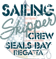 Sailing crew vector image