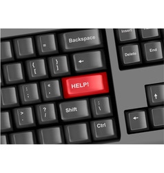 Keyboard with help vector image