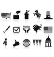 Black election icons set vector image