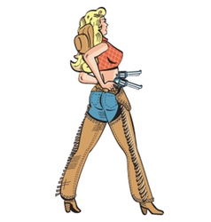 Sexy cowgirl vector image