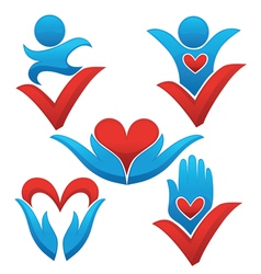 Love life and health signs symbols and concepts vector image