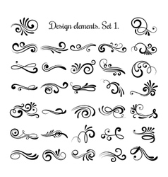 Swirly line curl patterns isolated on white vector image
