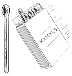 Matches and box sketch doodle icon vector image