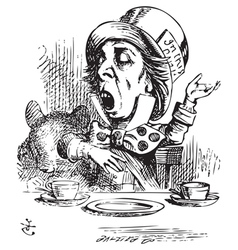 Hatter engaging in rhetoric Alice in Wonderland vector image