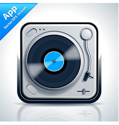 Turntable musical app icon vector image