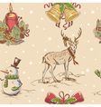 Creative seamless Christmas hand drawn texture vector image