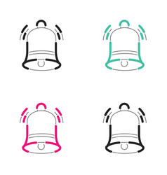 Christmas bell icon neon light vector image