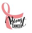 Pink ribbon breast cancer awareness symbol vector image