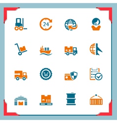 Logistic icons vector image
