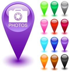 Photos button vector image