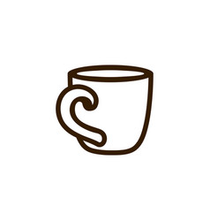 Cup of coffee tea with line icon black on white Cup of coffee tea with line icon black on white vector image