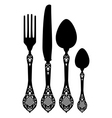 Cutlery silhouettes vector image