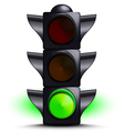 Traffic light on green vector image