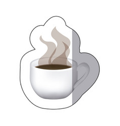 Color coffee cup with steam Color coffee cup with steam vector image