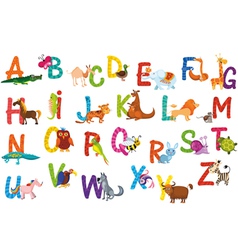 Animals alphabet vector image