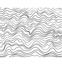 Wave lines pattern thin black wavy isolated Vector Image