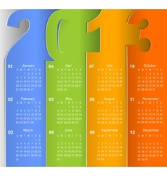 Calendar 2013 Calendar 2013 vector image