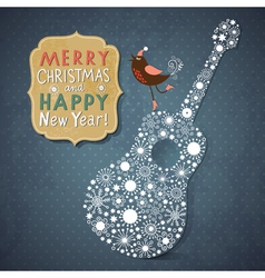 Christmas and New Year vintage card Christmas and New Year vintage card vector image
