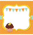 Birthday card with a cupcake vector image