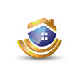 House modern 3d logo House modern 3d logo vector image