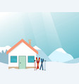 Mountain ski resort landscape ski resort vector image
